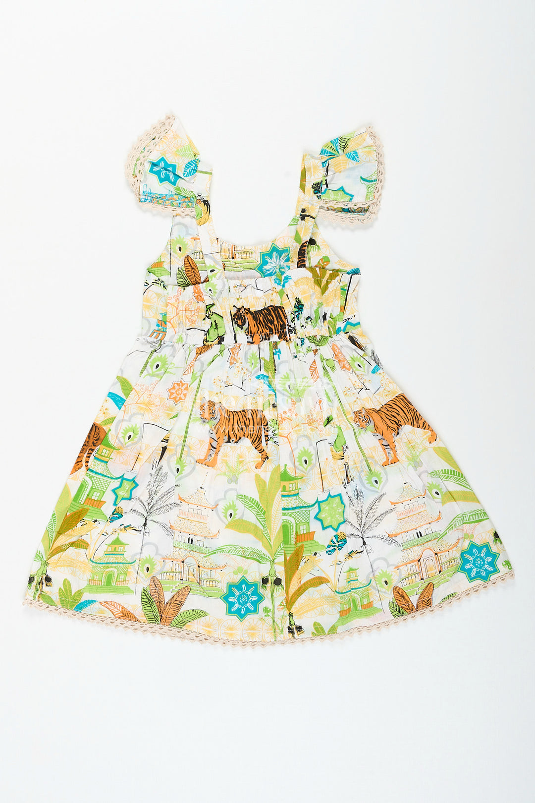 Baby girl frock with nature-inspired print for playful days