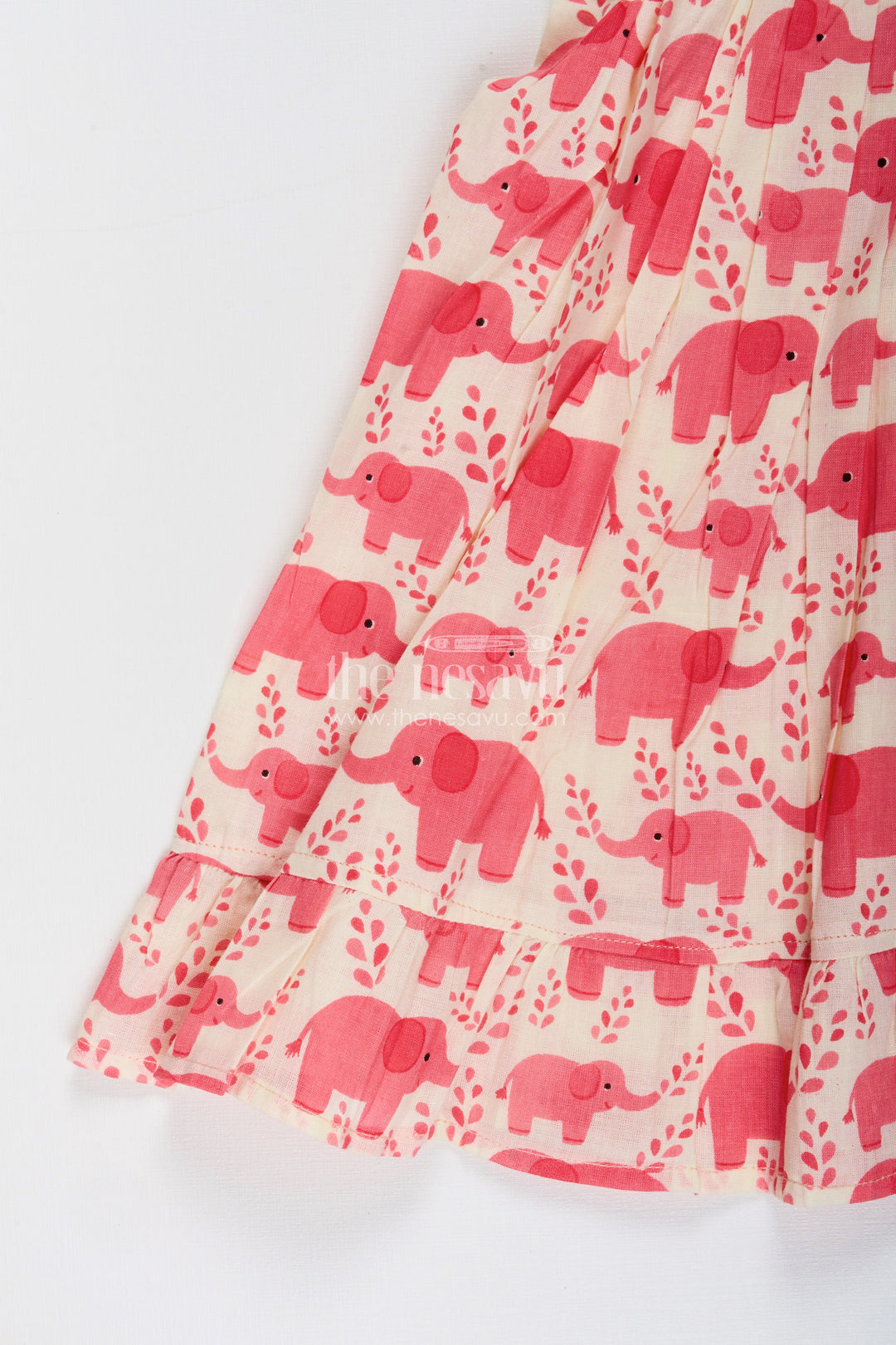 Baby girl cotton frock with elephant print for everyday playtime