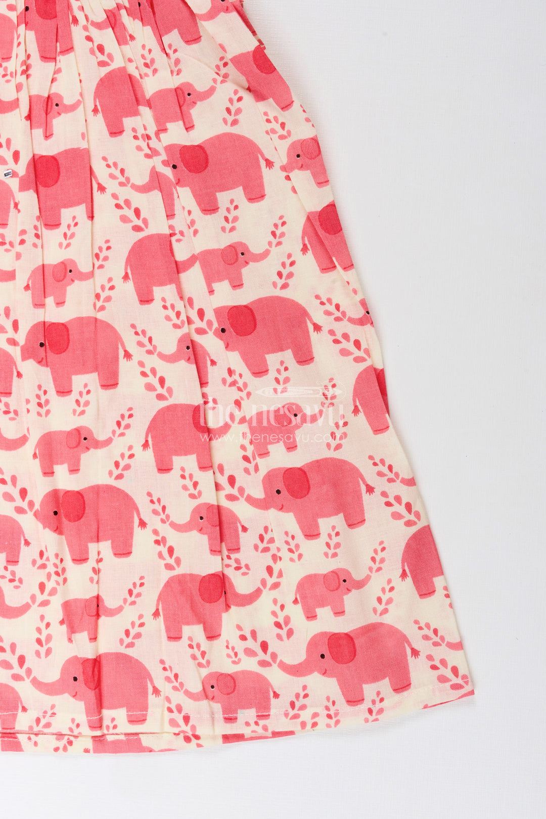 Baby girl cotton frock with elephant print for everyday playtime