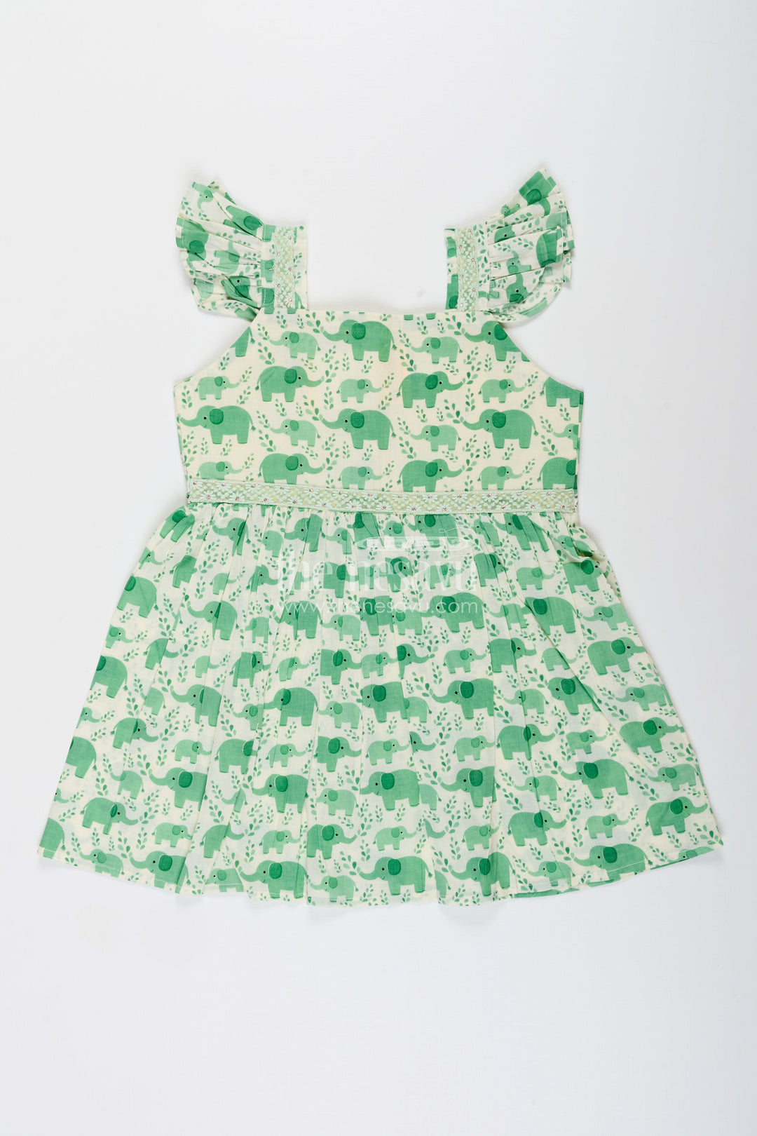 Toddler girl cotton frock with elephant print for everyday comfort