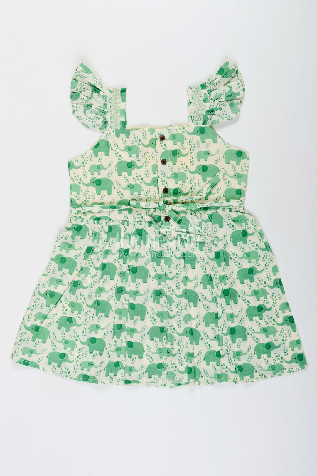 Toddler girl cotton frock with elephant print for everyday comfort