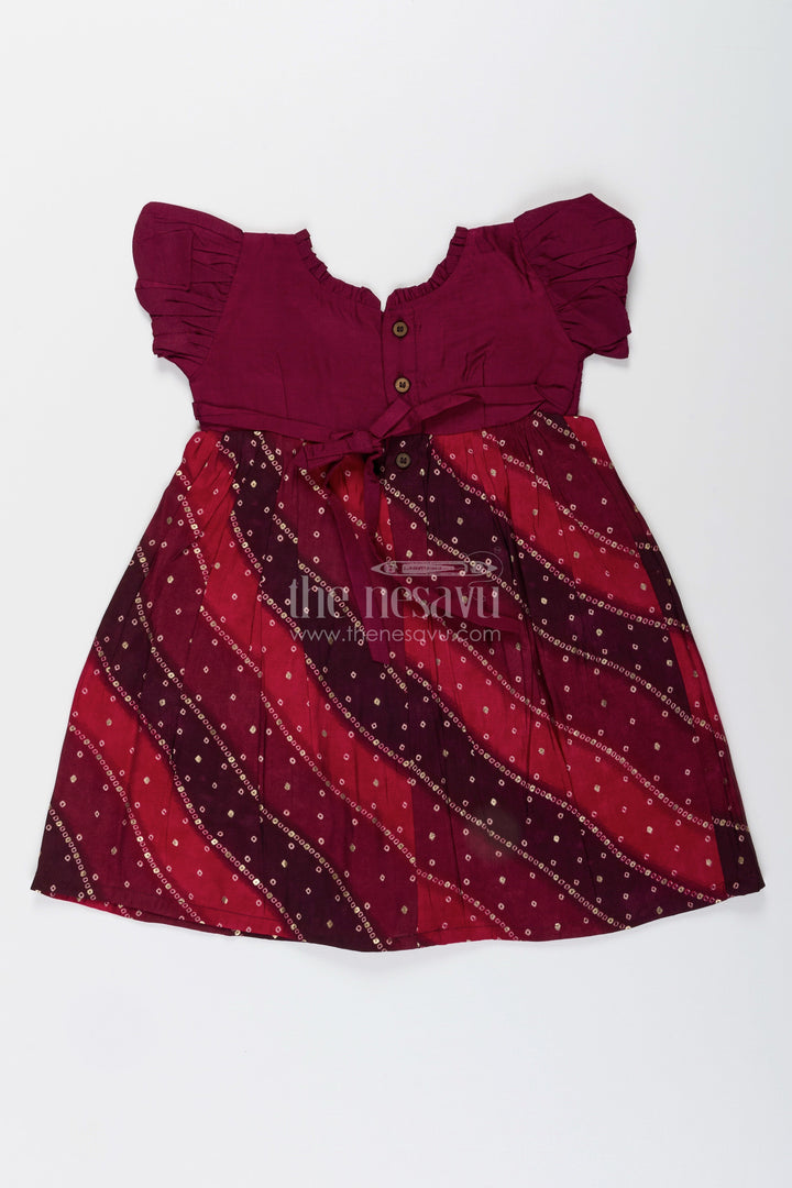 Girls printed frock for school functions and casual celebrations