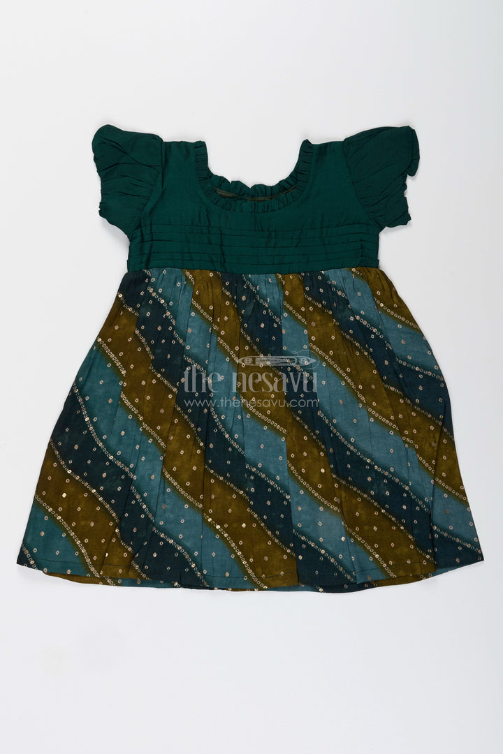 Ethnic printed frock for toddler girls ideal for cultural days and playwear