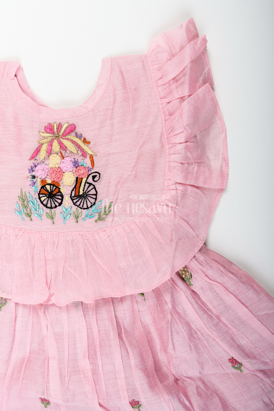 Baby girl embroidered cotton frock for birthdays and festive photoshoots