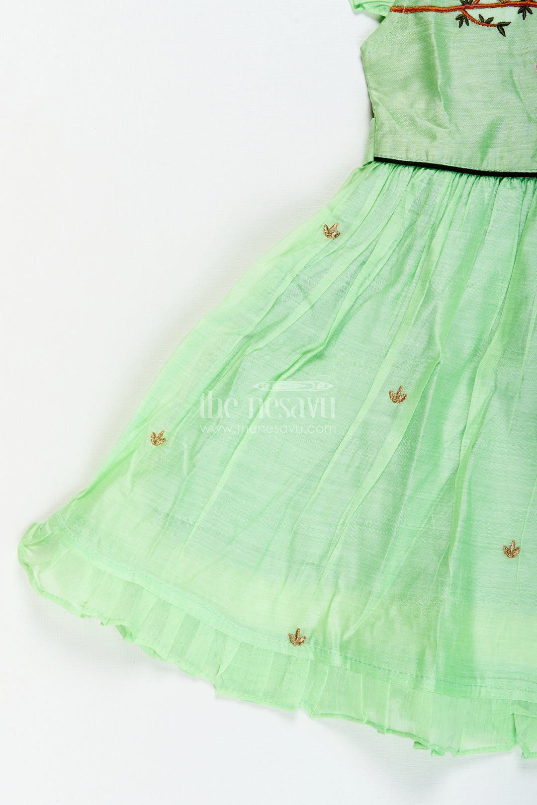 Toddler girl cotton frock with embroidery for poojas and ethnic days