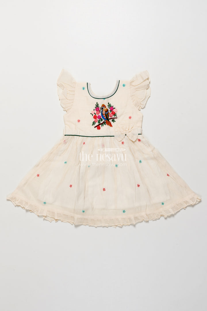 Embroidered Chanderi frock for girls  perfect for festive occasions