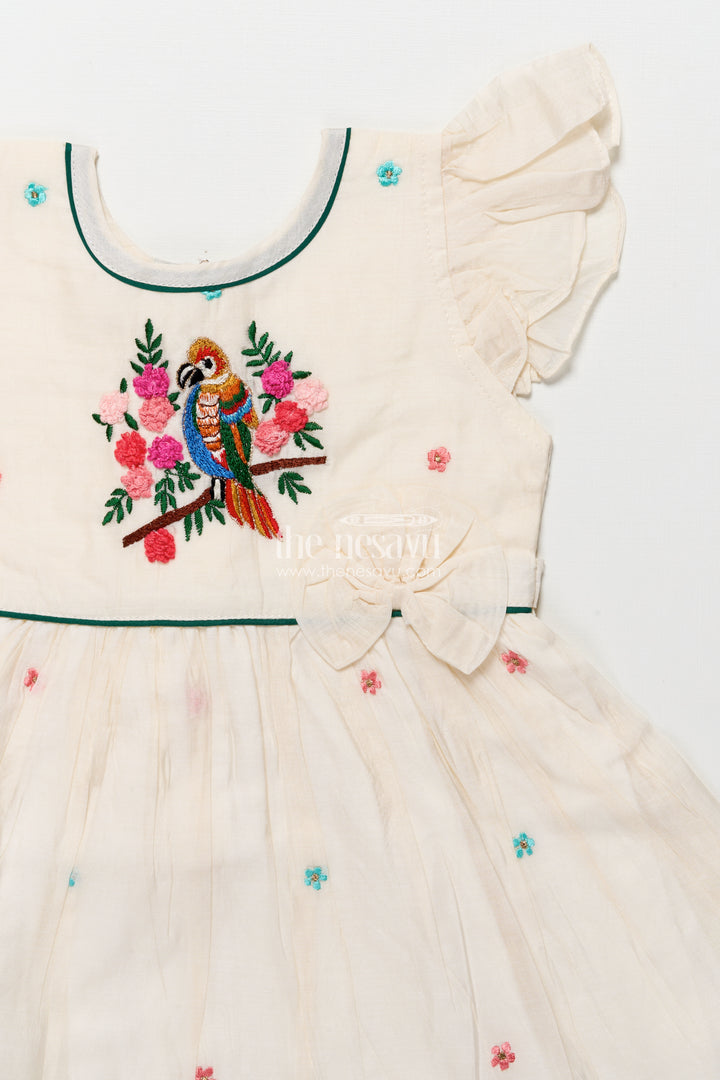 Embroidered Chanderi frock for girls  perfect for festive occasions