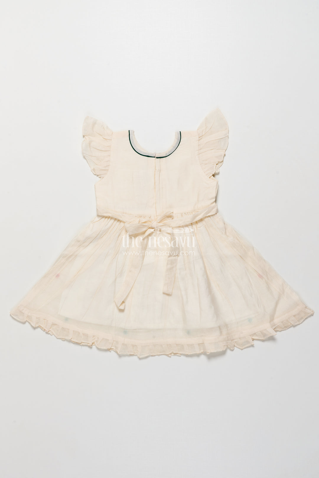 Embroidered Chanderi frock for girls  perfect for festive occasions