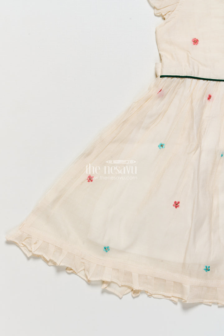 Embroidered Chanderi frock for girls  perfect for festive occasions