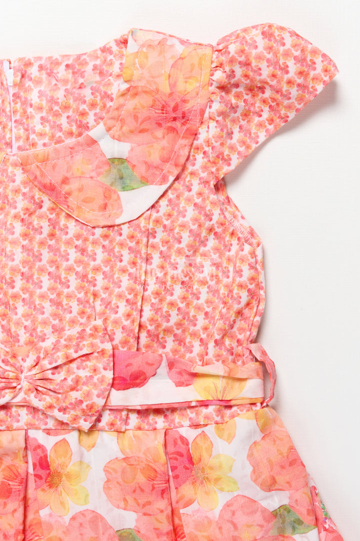 Girls floral cotton frock with layered ruffles  ideal for summer parties