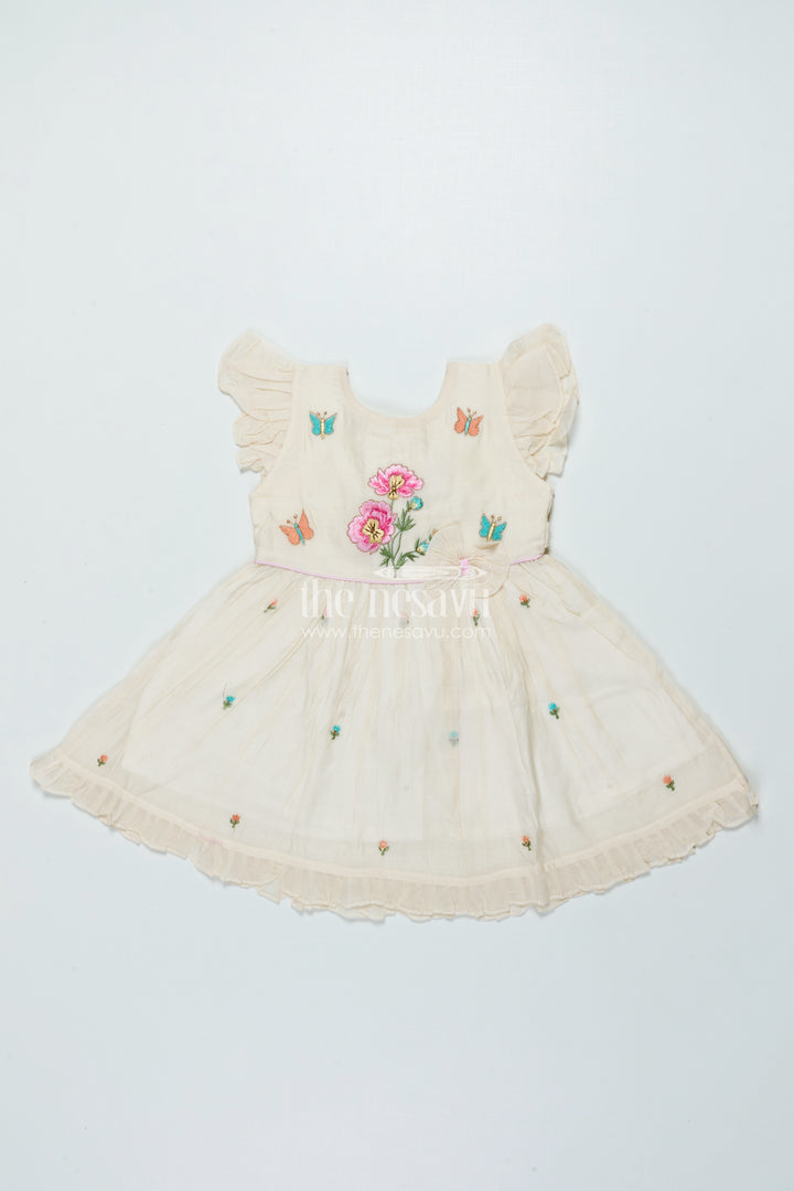 Traditional Chanderi Frock for Baby Girls for Festivals and Naming Ceremony