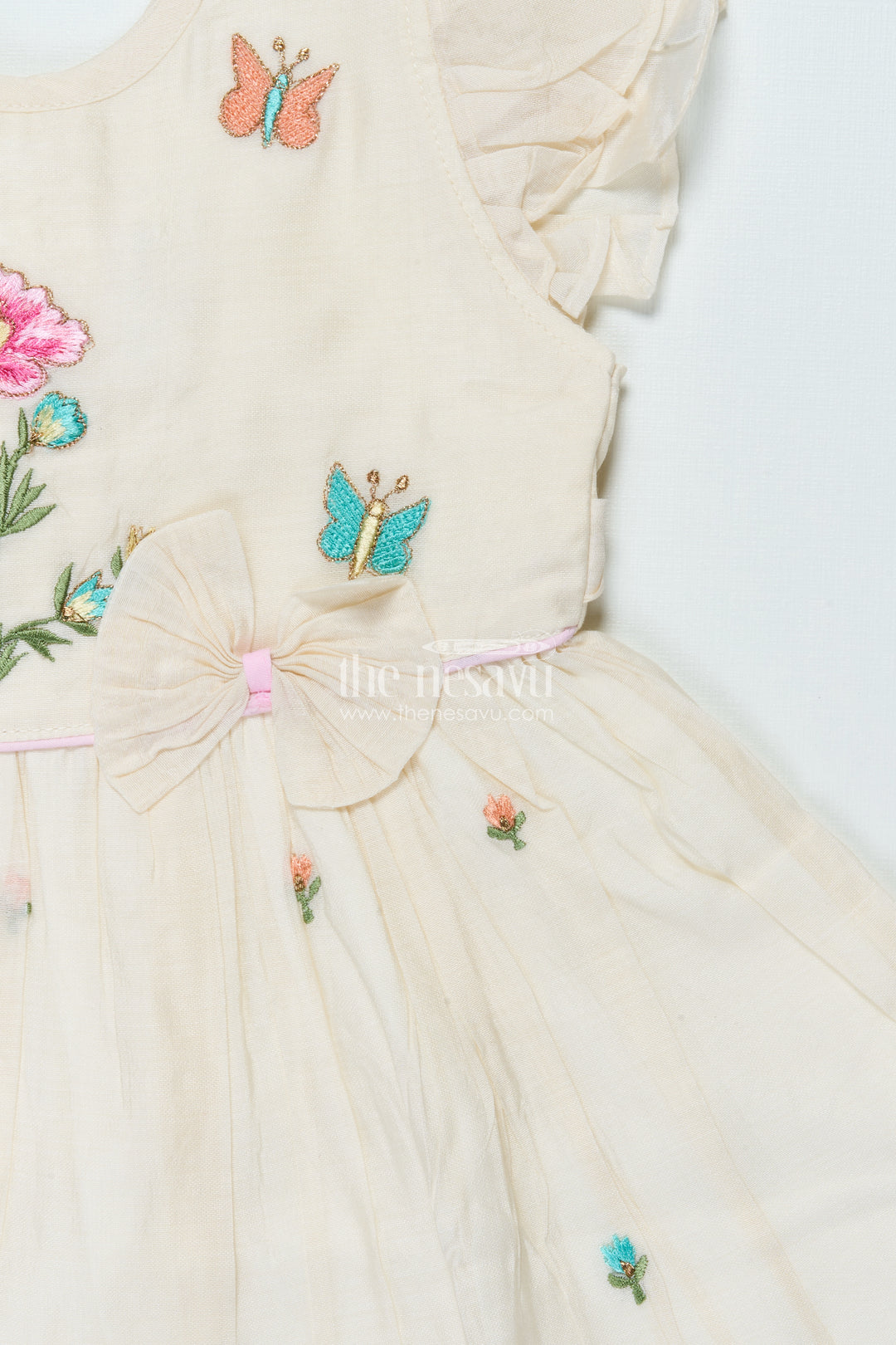 Traditional Chanderi Frock for Baby Girls for Festivals and Naming Ceremony