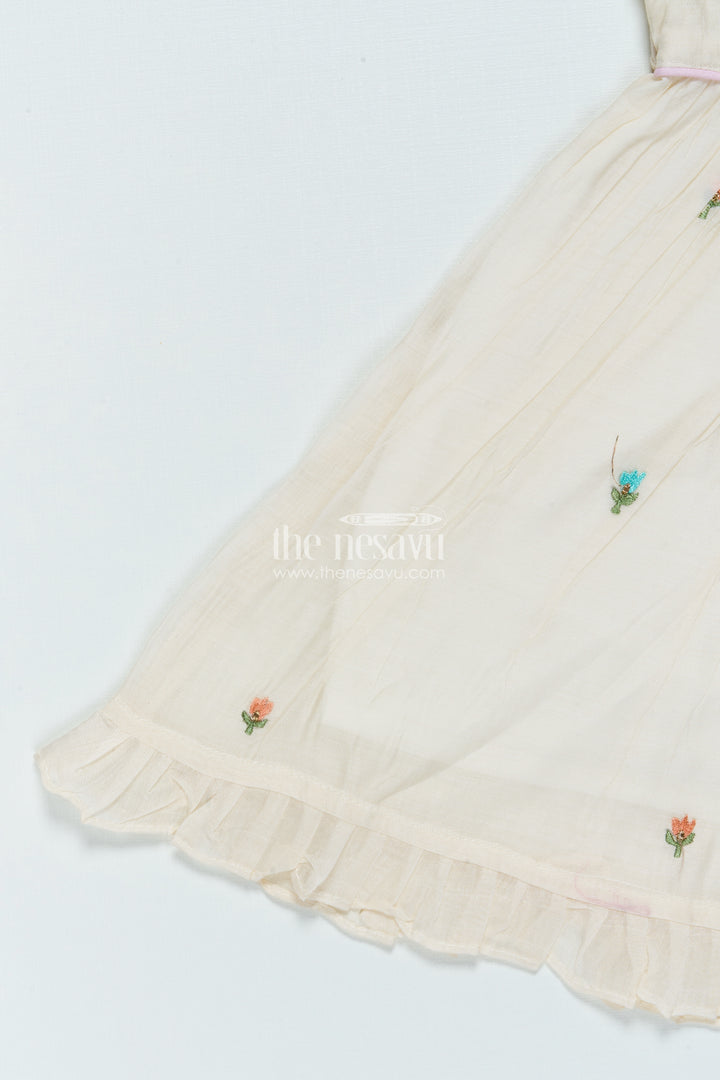 Traditional Chanderi Frock for Baby Girls for Festivals and Naming Ceremony