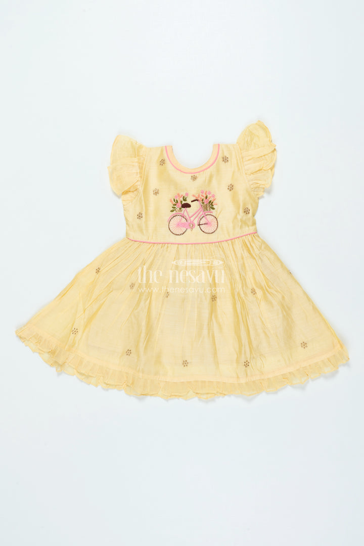 Ethnic Chanderi Frock for Baby Girls for Poojas and Birthday Functions