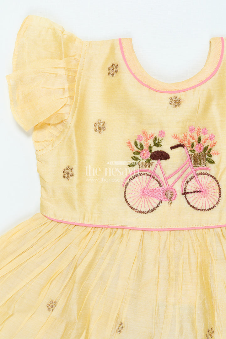 Ethnic Chanderi Frock for Baby Girls for Poojas and Birthday Functions