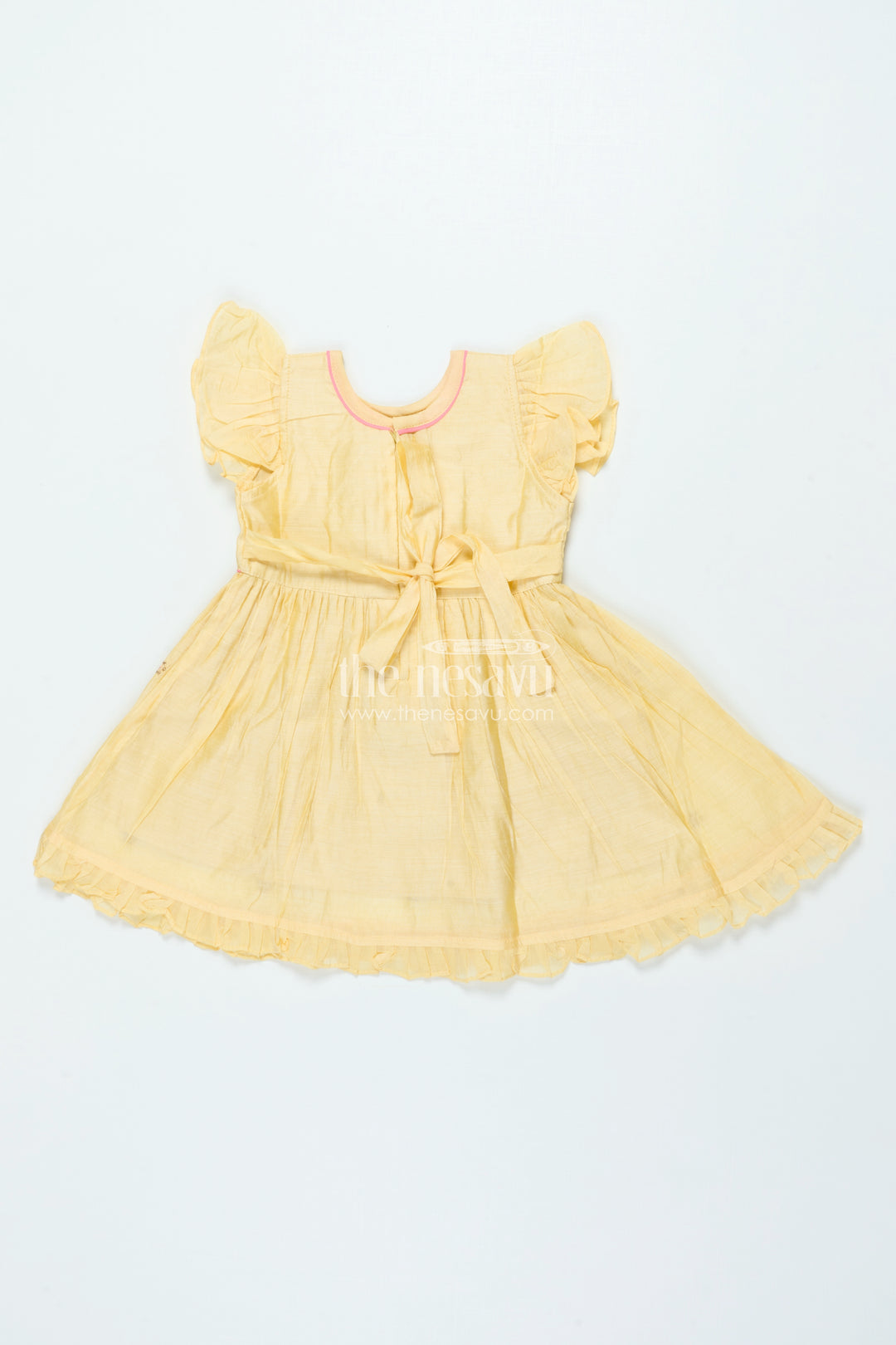 Ethnic Chanderi Frock for Baby Girls for Poojas and Birthday Functions