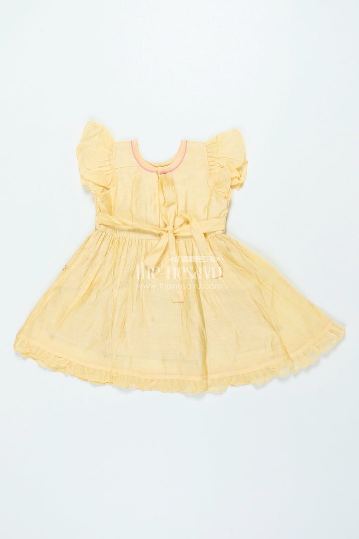 Ethnic Chanderi Frock for Baby Girls for Poojas and Birthday Functions