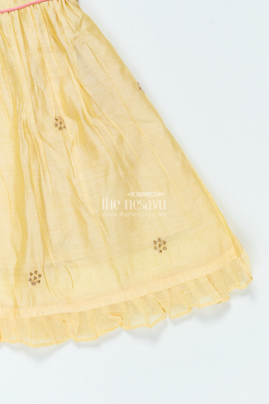 Ethnic Chanderi Frock for Baby Girls for Poojas and Birthday Functions