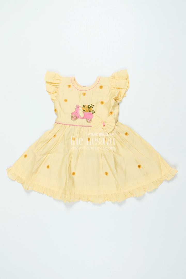 Chanderi Cotton Frock for Baby Girls for Birthdays and Casual Festive Days