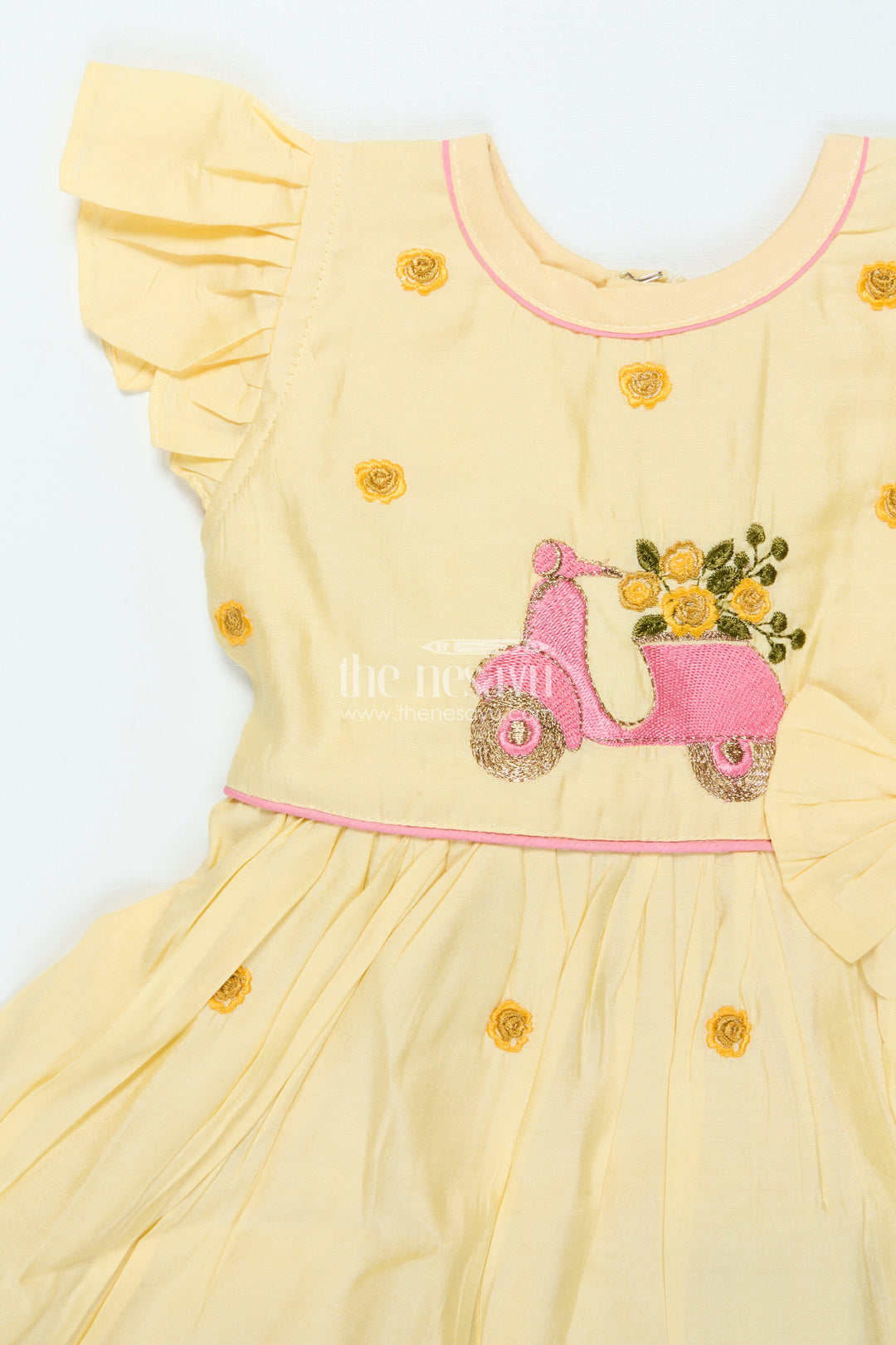 Chanderi Cotton Frock for Baby Girls for Birthdays and Casual Festive Days