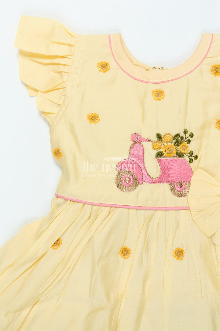 Chanderi Cotton Frock for Baby Girls for Birthdays and Casual Festive Days