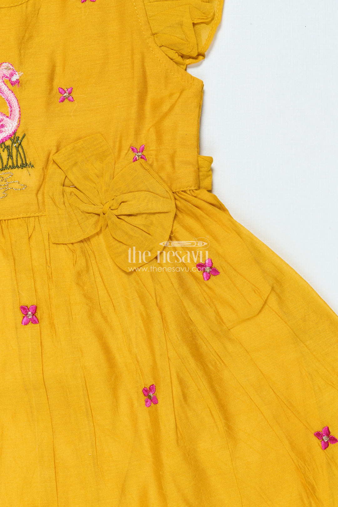 Chanderi Embroidered Frock for Baby Girls for Festive Celebrations and Rituals