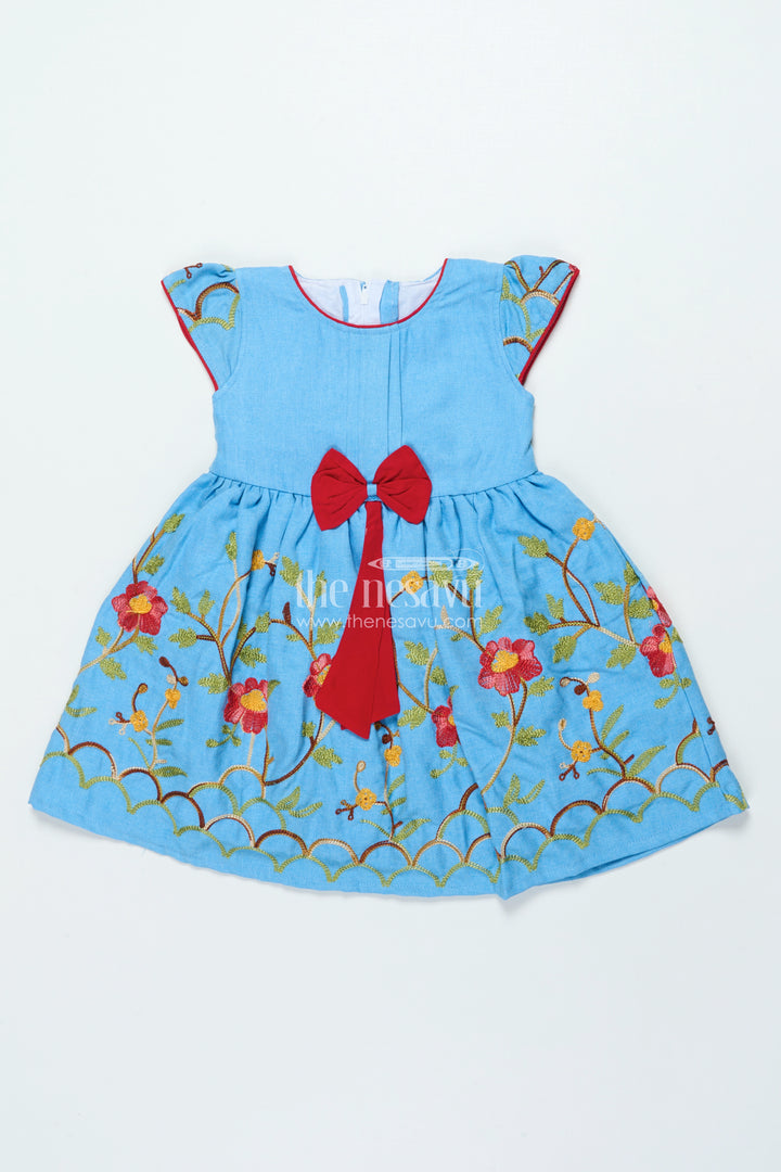 Embroidered Cotton Frock for Girls for School Functions and Family Outings