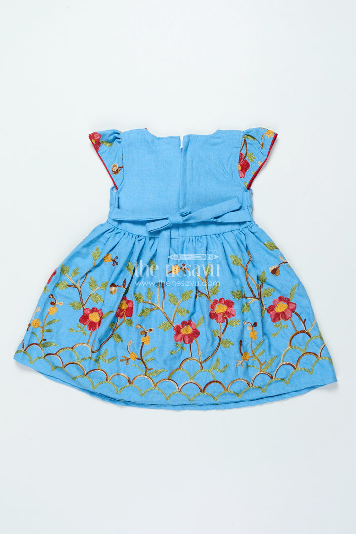 Embroidered Cotton Frock for Girls for School Functions and Family Outings