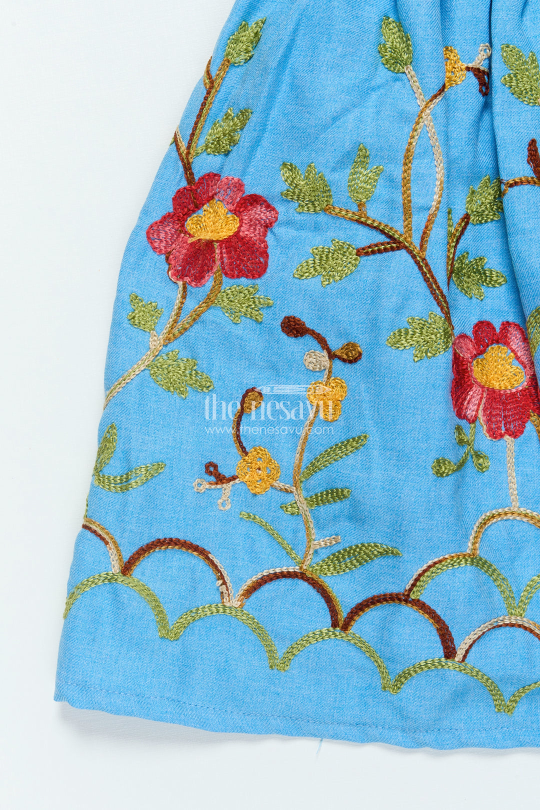 Embroidered Cotton Frock for Girls for School Functions and Family Outings