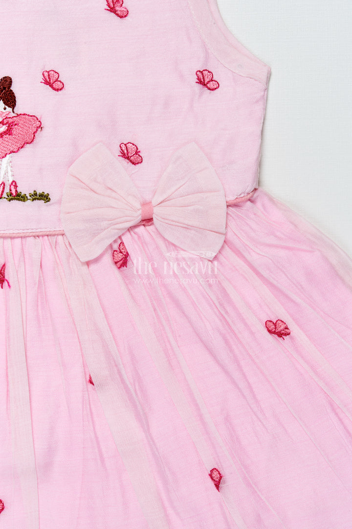 Baby Girl Pink Frock In Chanderi Cotton for Birthdays and Photoshoots