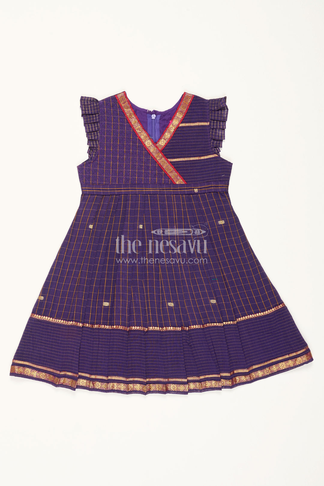 Girls Ethnic Cotton Frock for Temple Visits and Family Celebrations