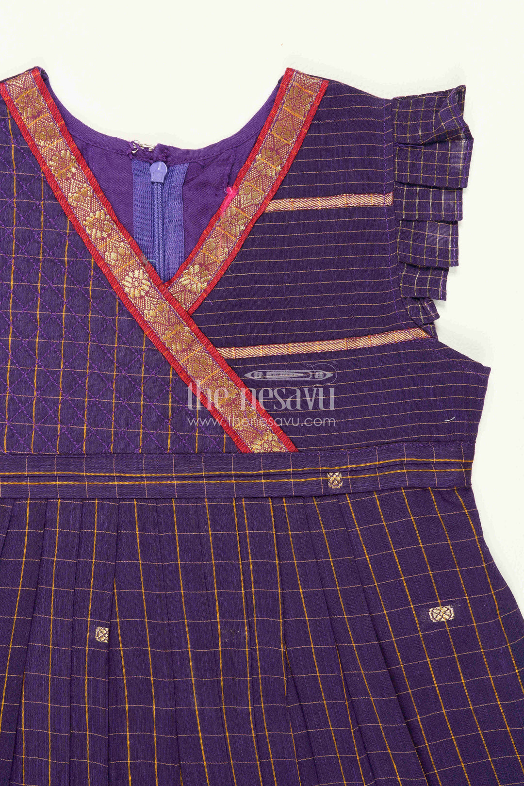 Girls Ethnic Cotton Frock for Temple Visits and Family Celebrations