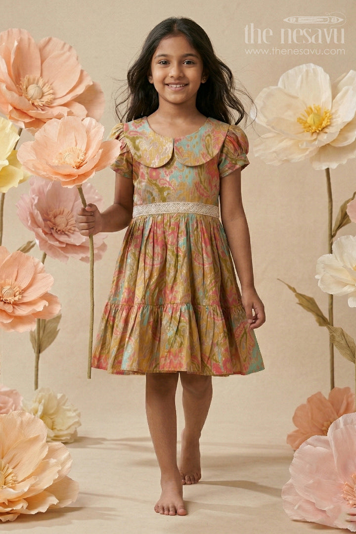 Baby Girl Modal Silk Frock with Artistic Print for Outings and Festive Occasions