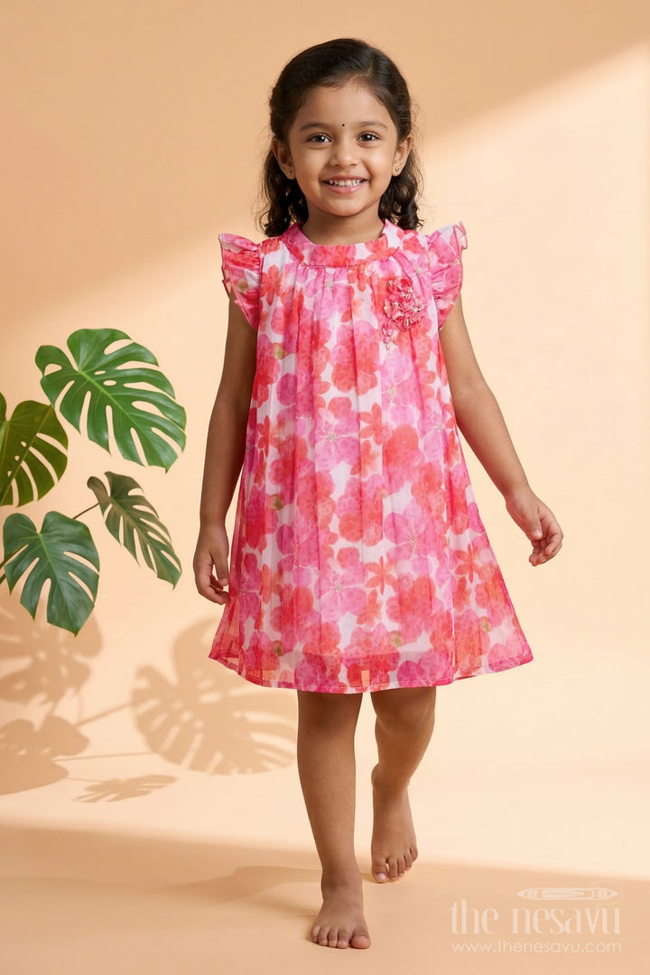Girls Printed Frock for Twirling and Festive Photoshoots