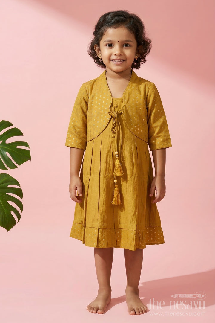 Girls Traditional Silk Frock with Jacket for Weddings and Festive Functions