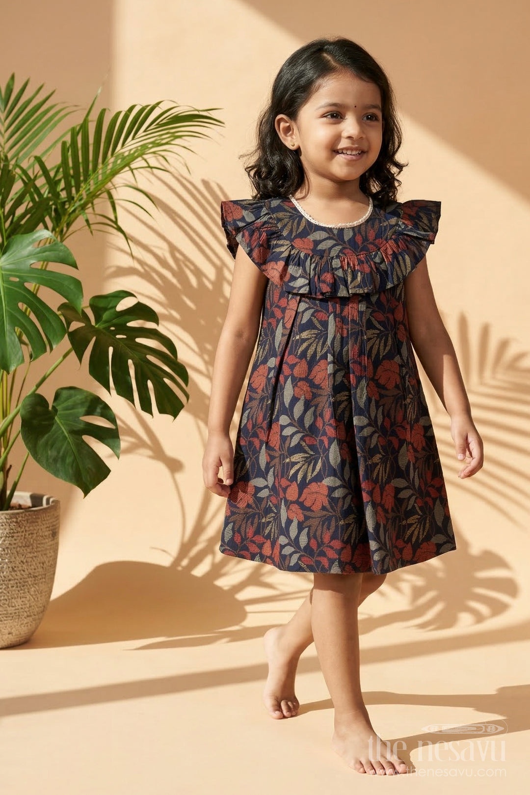 Girls Floral Print Frock for Evening Outings and Functions