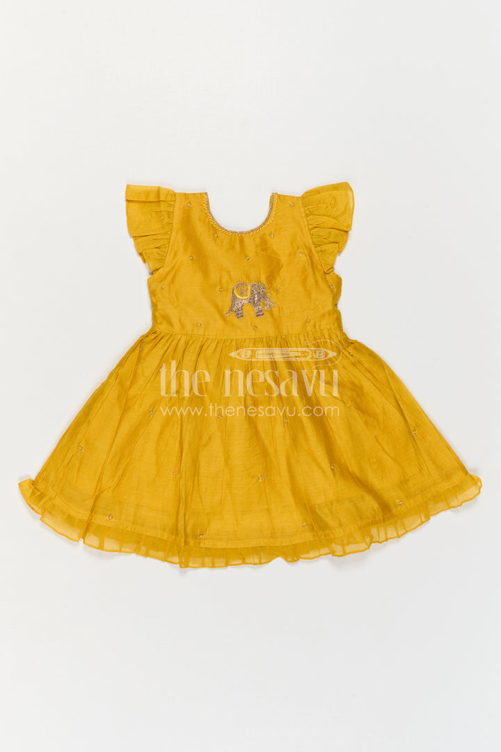 Girls Chanderi Frock for Festive Occasions and Functions