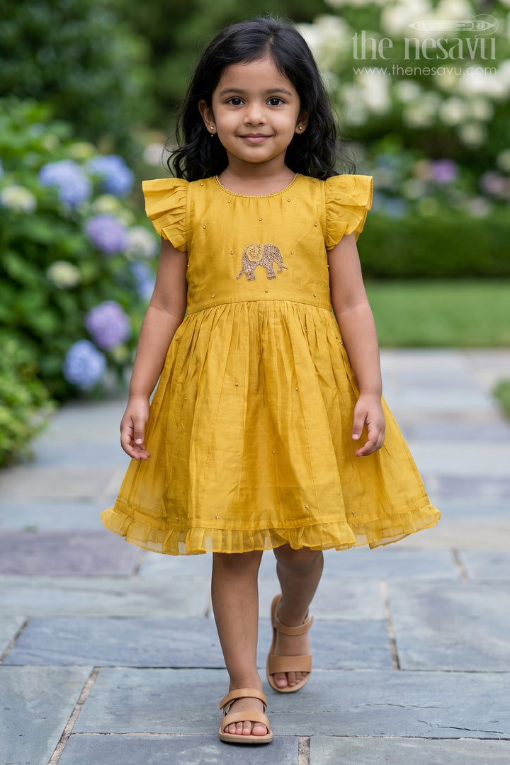 Girls Chanderi Frock for Festive Occasions and Functions