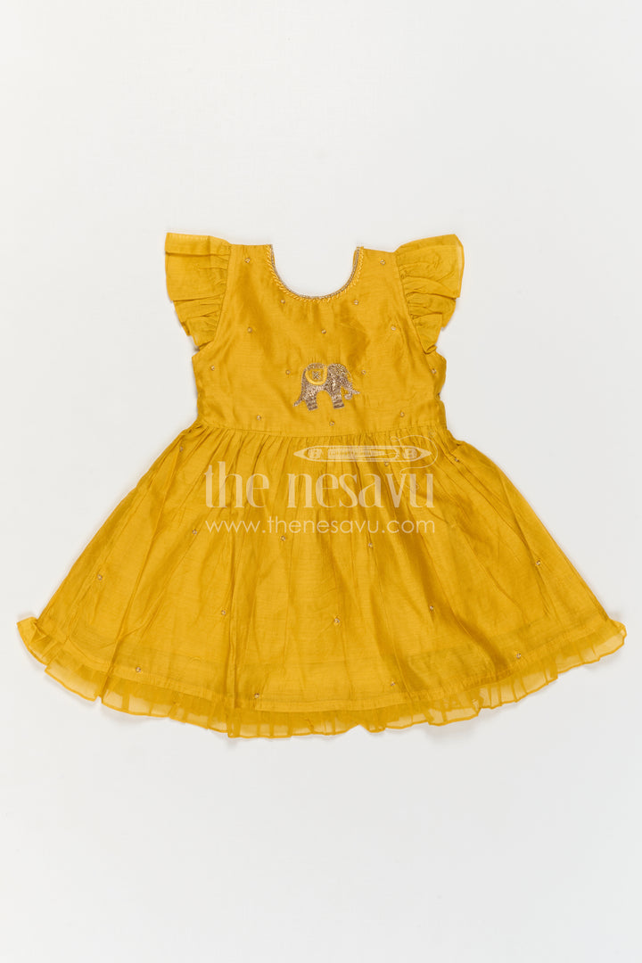 Girls Chanderi Frock for Festive Occasions and Functions