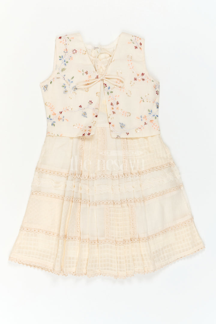 Girls Cotton Frock with Jacket for Festive Wear and Outings
