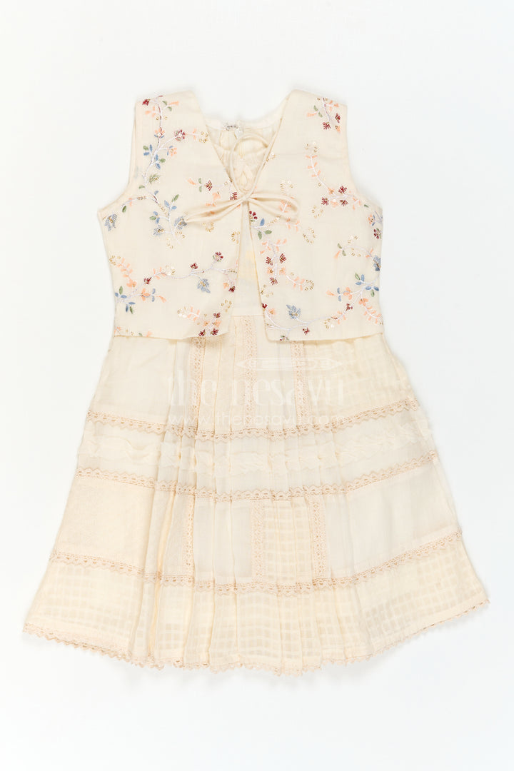 Girls Cotton Frock with Jacket for Festive Wear and Outings