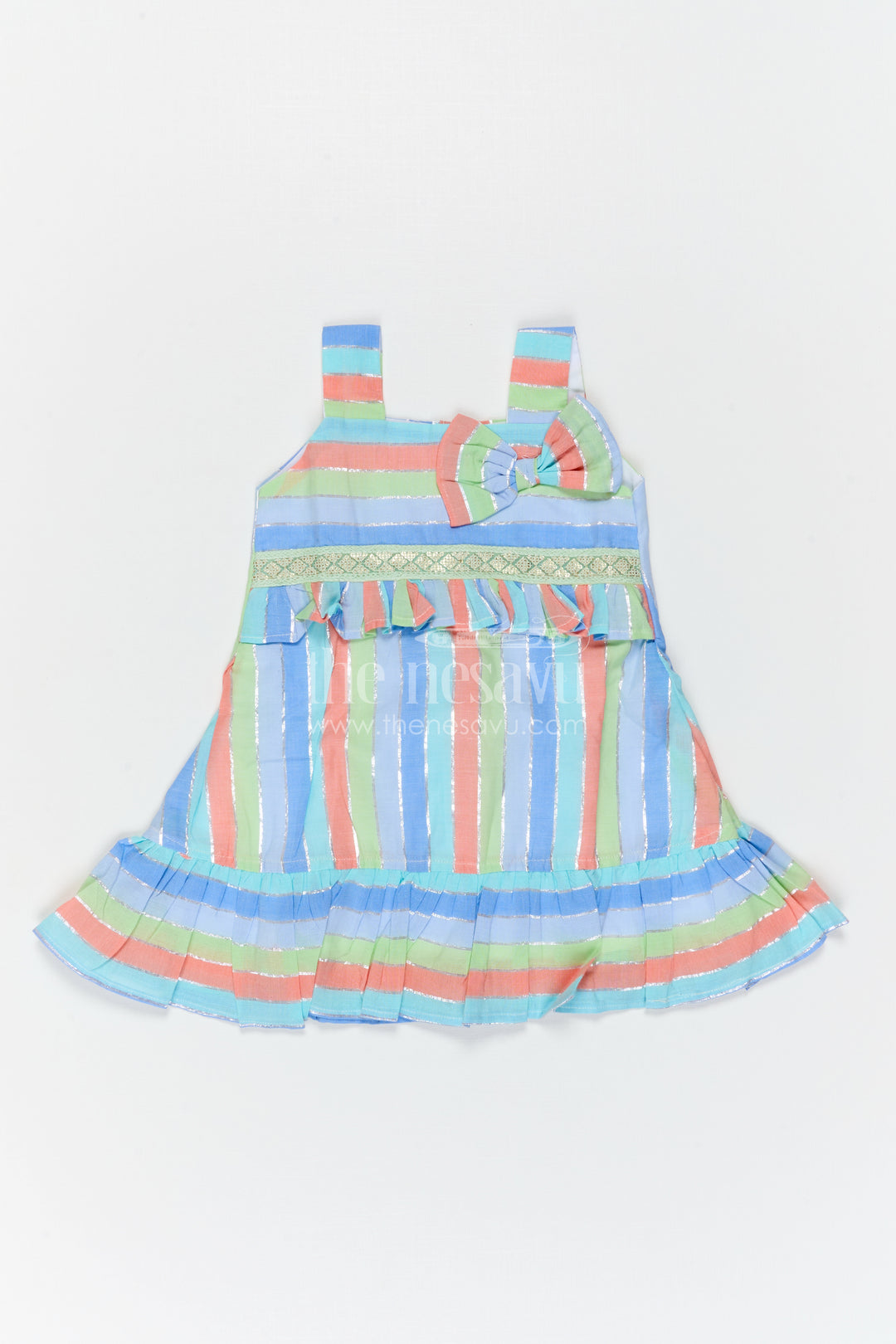Girls Striped Frock for Summer Outings and Playful Days