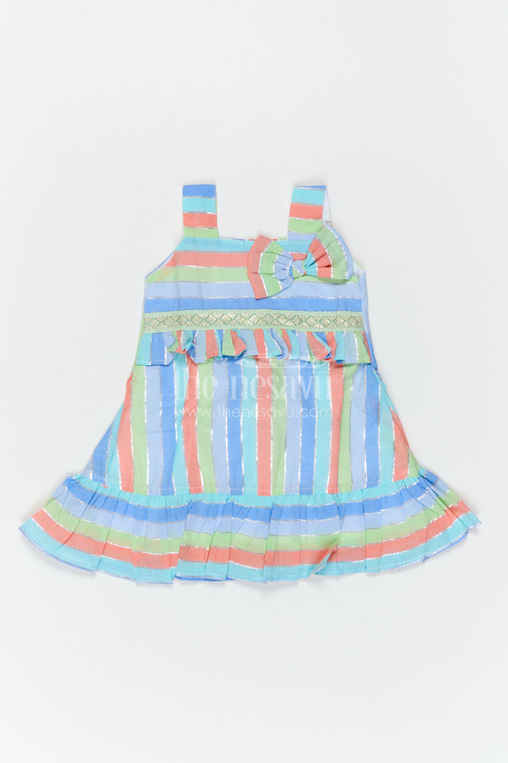 Girls Striped Frock for Summer Outings and Playful Days