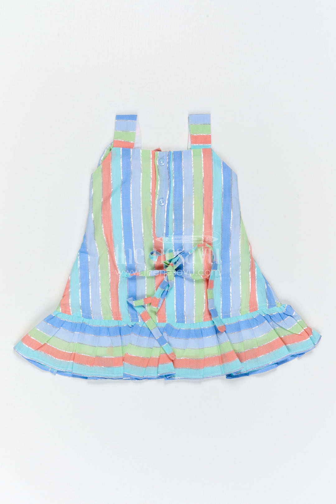 Girls Striped Frock for Summer Outings and Playful Days