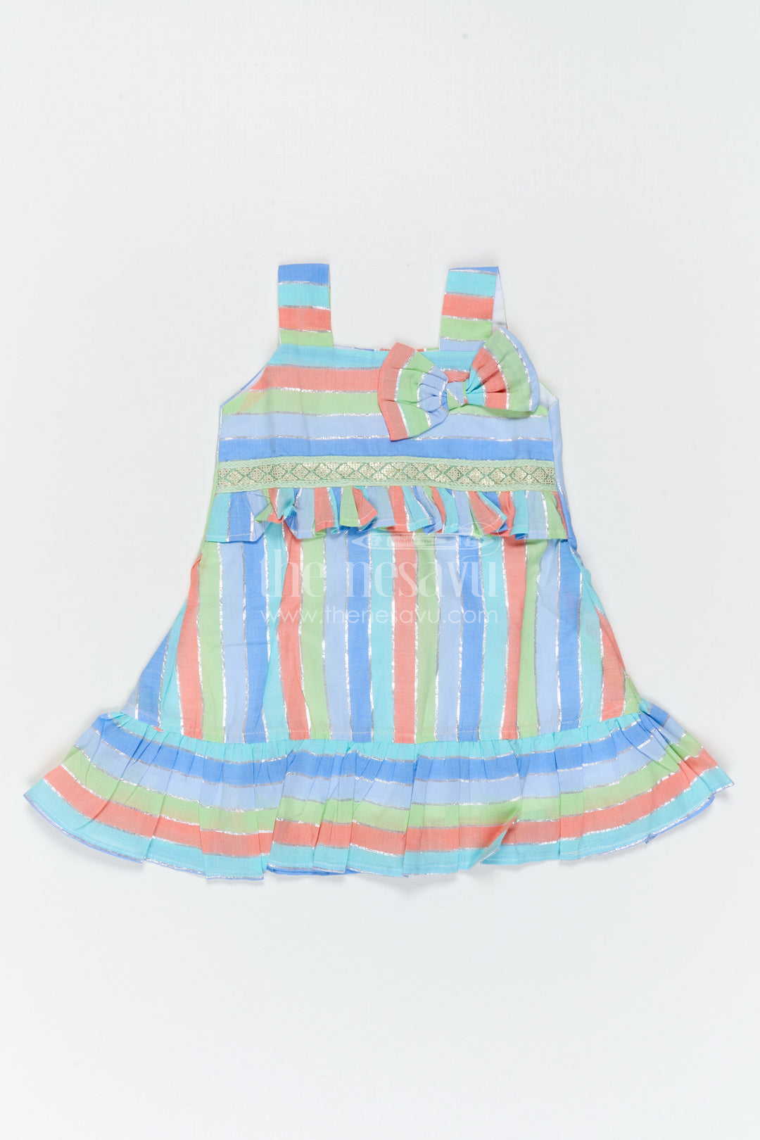 Girls Striped Frock for Summer Outings and Playful Days
