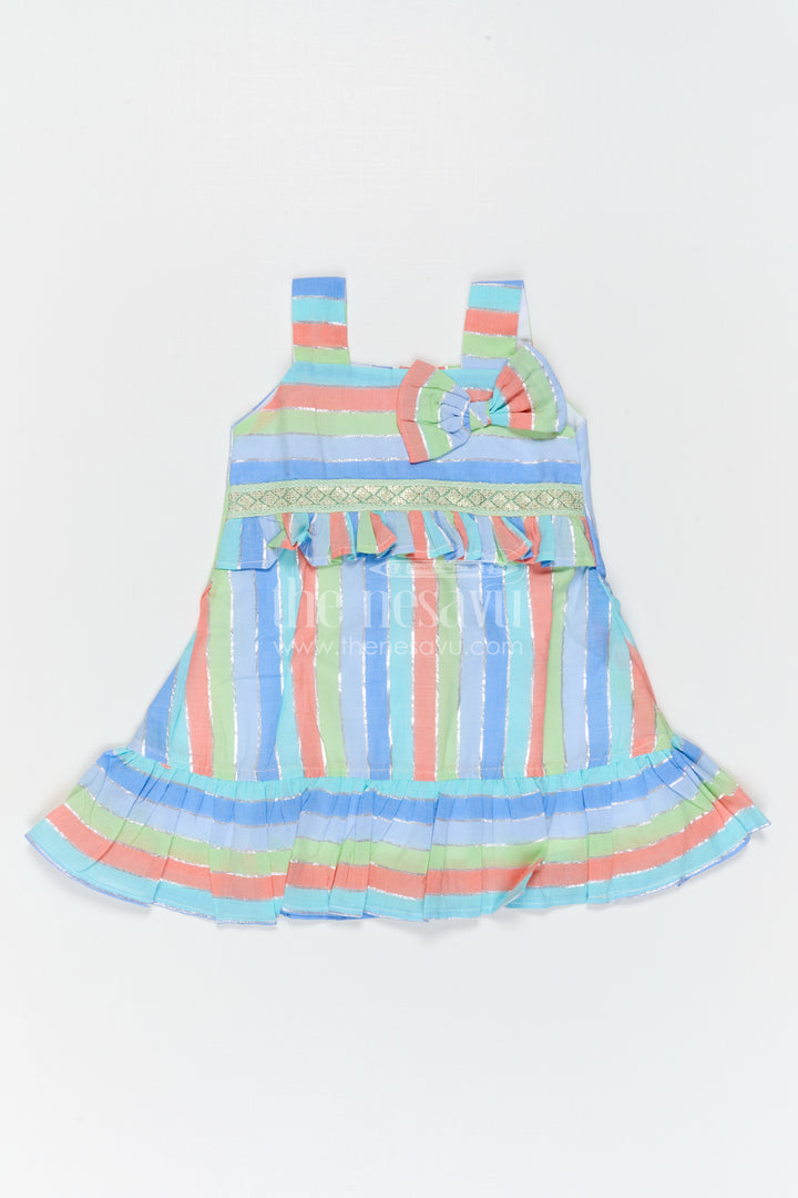 Girls Striped Frock for Summer Outings and Playful Days