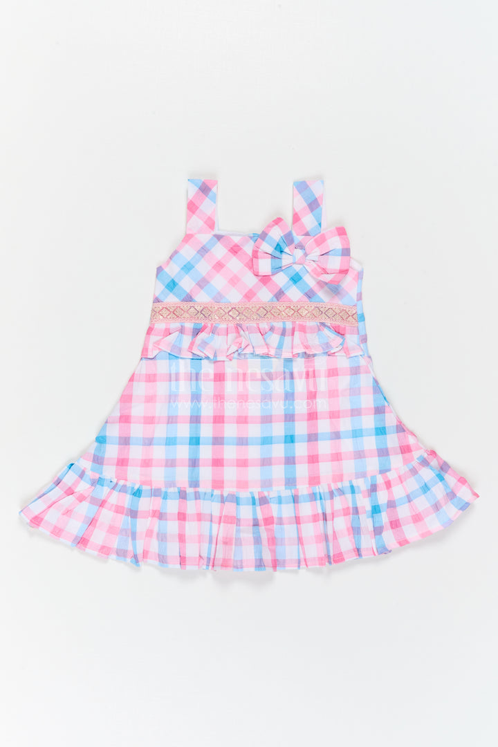 Girls Checked Frock for Vacations and Casual Celebrations