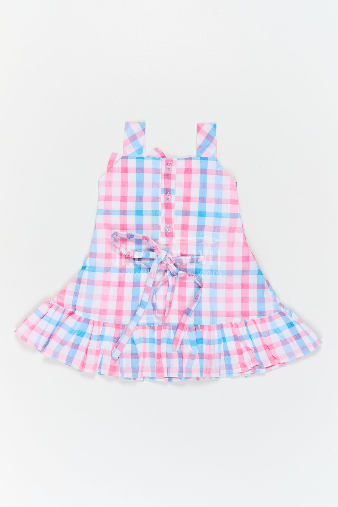 Girls Checked Frock for Vacations and Casual Celebrations