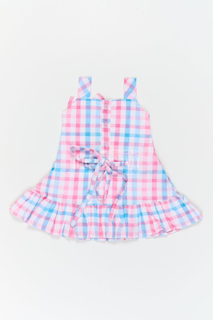 Girls Checked Frock for Vacations and Casual Celebrations