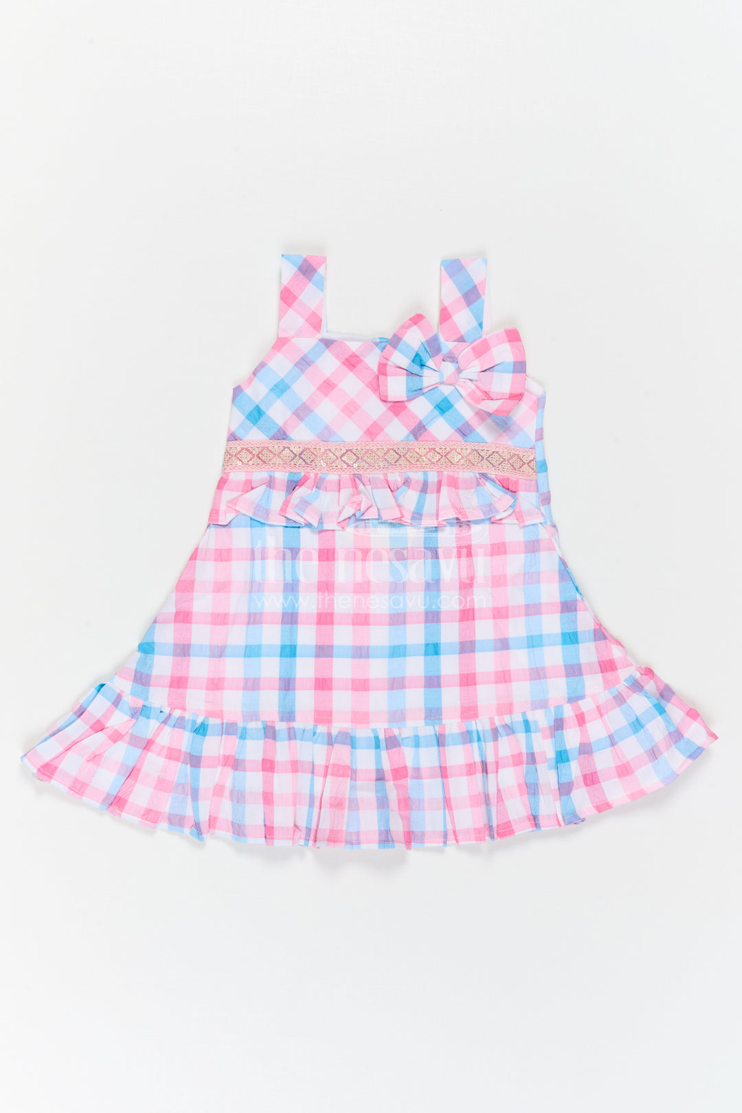 Girls Checked Frock for Vacations and Casual Celebrations